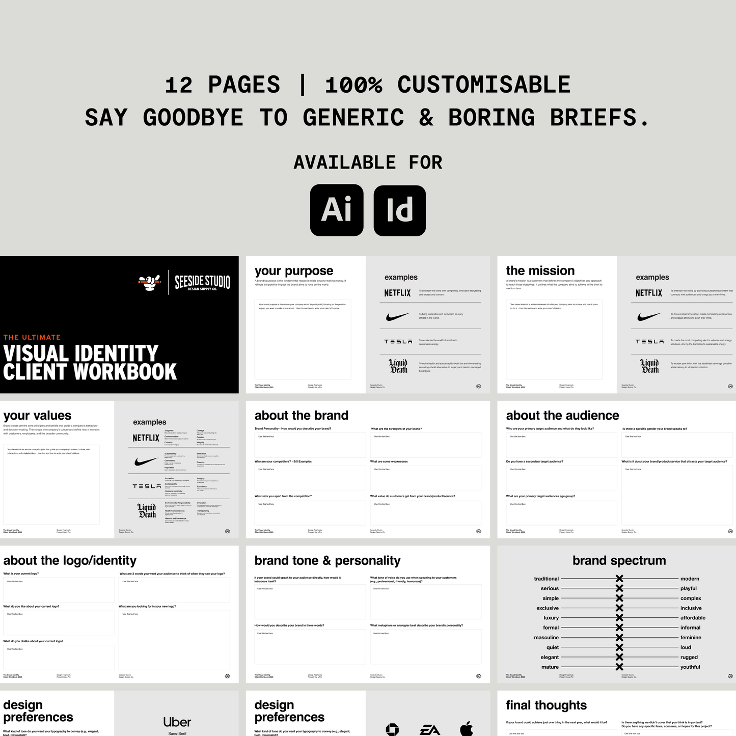 THE VISUAL IDENTITY CLIENT WORKBOOK TEMPLATE