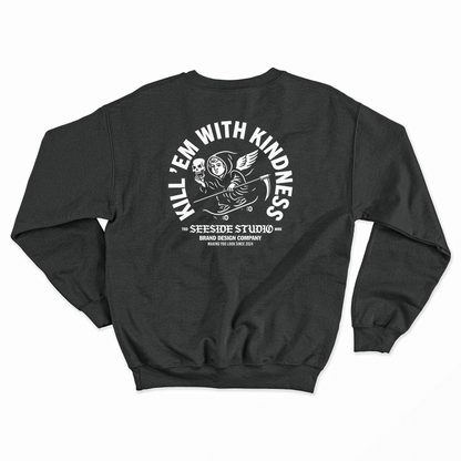 KINDNESS CREWNECK - STONE WASHED BLACK