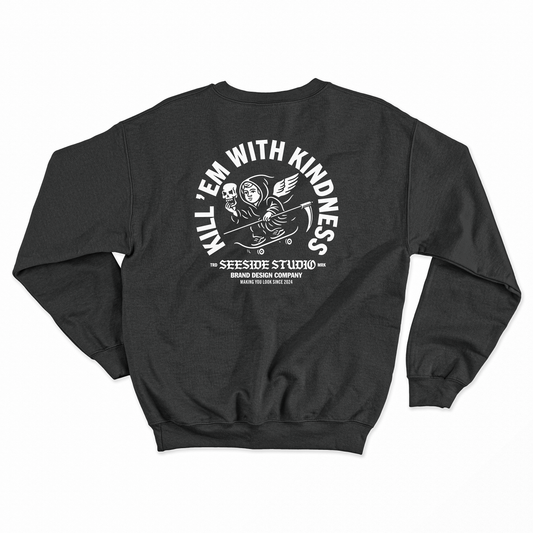 KINDNESS CREWNECK - STONE WASHED BLACK