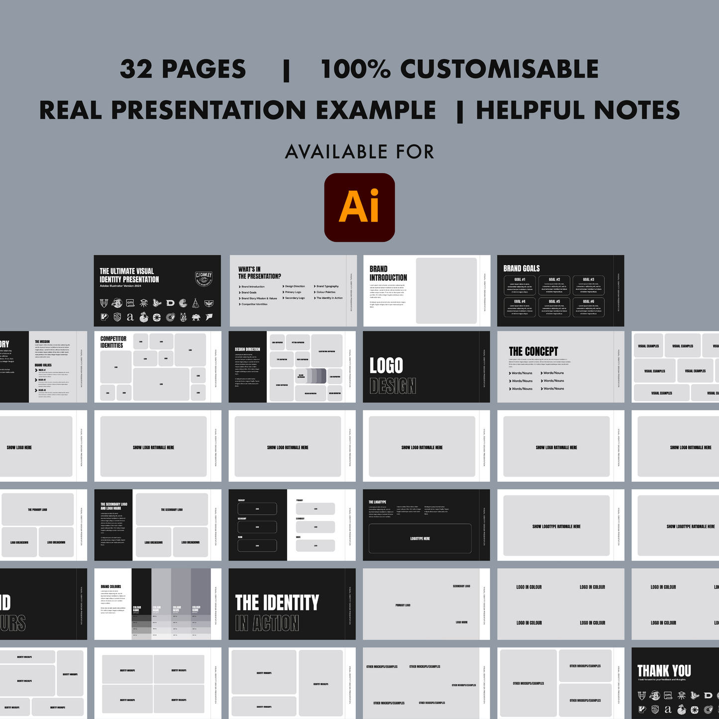 THE ULTIMATE VISUAL IDENTITY PRESENTATION TEMPLATE