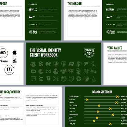 THE VISUAL IDENTITY CLIENT WORKBOOK TEMPLATE